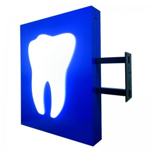 Diş Tabelası Mavi 70x50 cm kabartmalı ışıklı (AYAKLI)